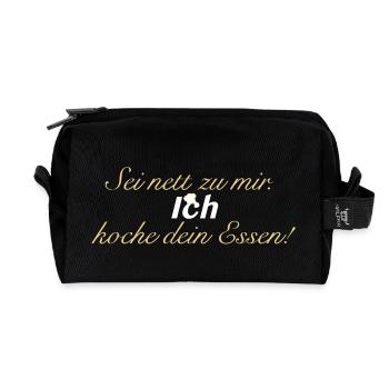 ich_koche_dein_essen - Recycelte Kulturtasche - Schwarz - Vorne
