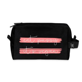 EAT PUSSY IT'S VEGAN - Recycled Toiletry Zip Bag - black - Front