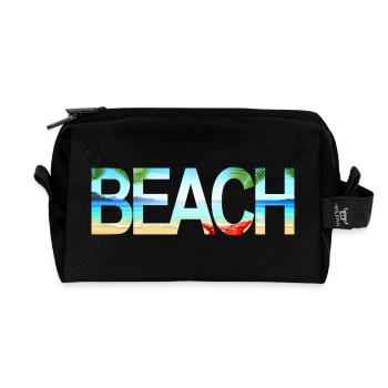 Beach - Recycled Toiletry Zip Bag - black - Front
