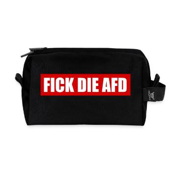 Fick die afd - Recycelte Kulturtasche - Schwarz - Vorne