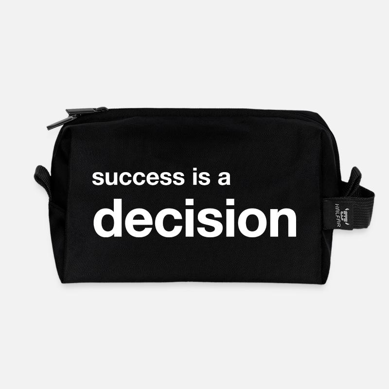 success is a decision - Recycelte Kulturtasche - Schwarz