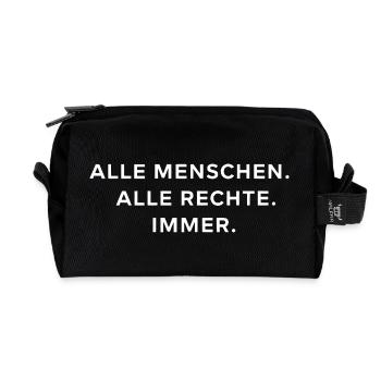 All people, all rights, always - Recycled Toiletry Zip Bag - black - Front