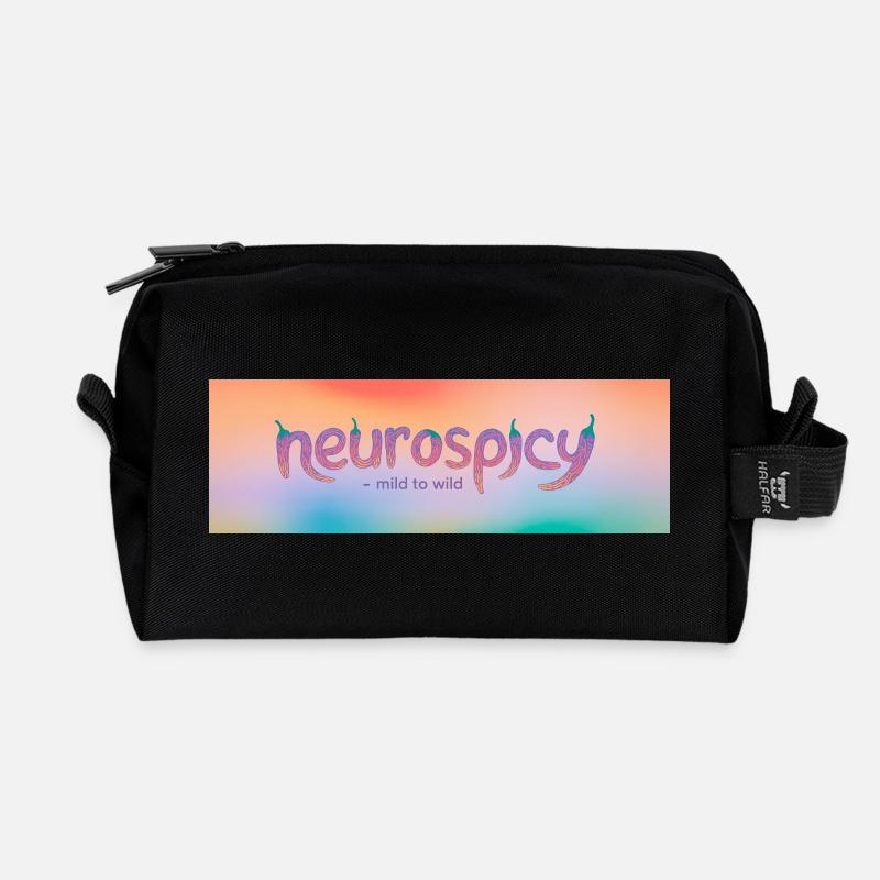 neurospicy – mild to wild - Recycelte Kulturtasche - Schwarz