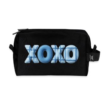 XOXO Patchwork Look with Fabric Look - Recycled Toiletry Zip Bag - black - Front