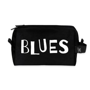 Distressed Blues Typografie - Recycelte Kulturtasche - Schwarz - Vorne