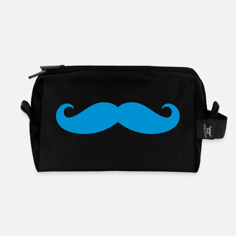 Mustache - Recycelte Kulturtasche - Schwarz