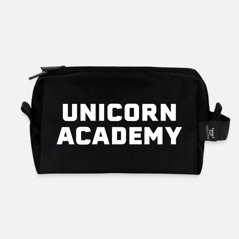 Unicorn Academy white - Recycelte Kulturtasche - Schwarz