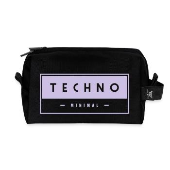 Techno - Minimal - - Recycled Toiletry Zip Bag - black - Front