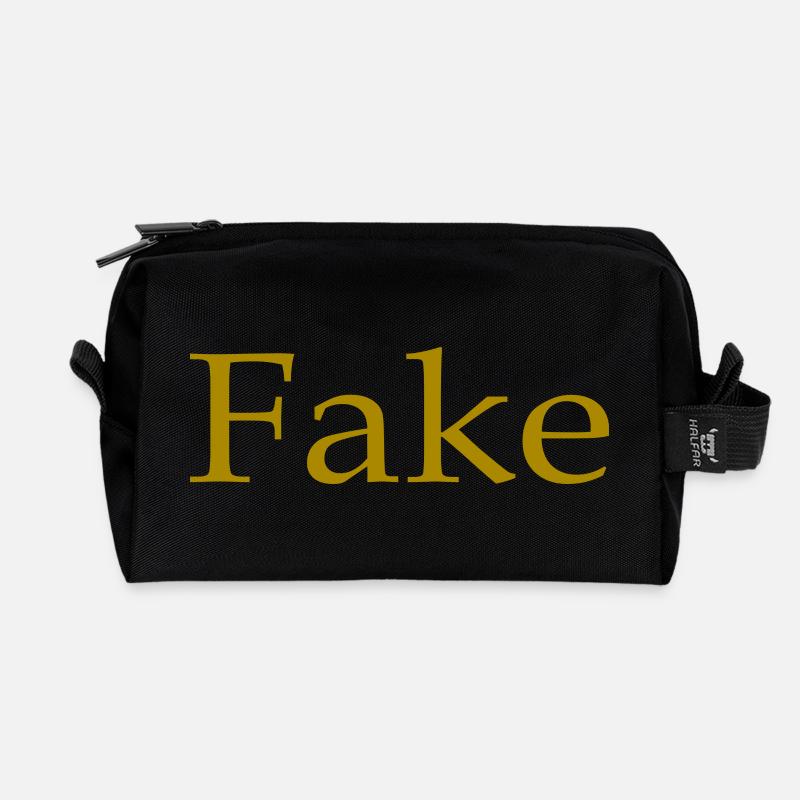 Fake, Spruch, Humor, Spaß, lustig, Geschenkidee - Recycelte Kulturtasche - Schwarz