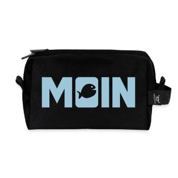 Moin Fisch Ostfriesland Nordsee Fischkopf nordisch - Recycelte Kulturtasche - Schwarz - Vorne