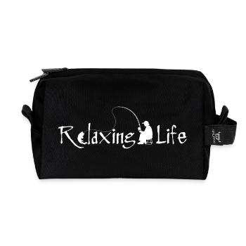 Vie relaxante Silhouette de pêcheur - Trousse de toilette en tissu recyclé - noir - Devant