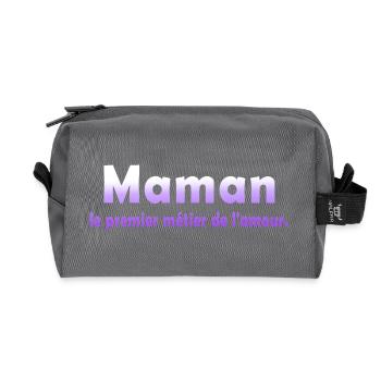 maman mère humour blague cadeau 1 - Trousse de toilette en tissu recyclé - anthracite - Devant