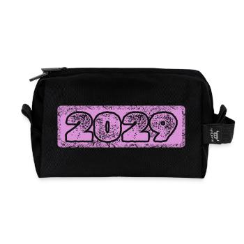 Year 2029 - Recycled Toiletry Zip Bag - black - Front