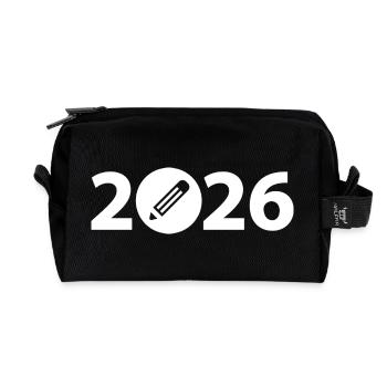 Écrivain 2026, Étudiant 2026, Étudiant 2026 - Trousse de toilette en tissu recyclé - noir - Devant