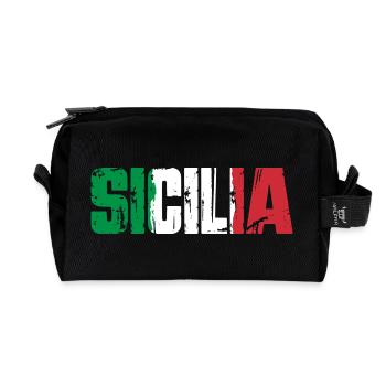 Sicilia Italien Insel Sizilien - Recycelte Kulturtasche - Schwarz - Vorne