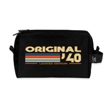 1940 - Recycled Toiletry Zip Bag - black - Front