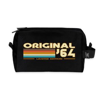 Originales 64 Retro Rainbow - Recycelte Kulturtasche - Schwarz - Vorne