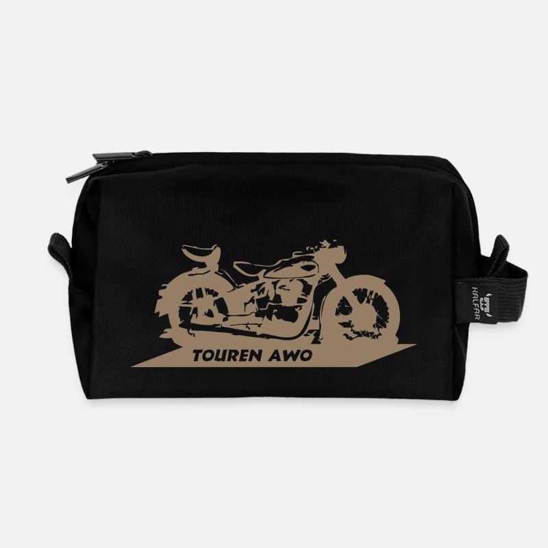 Touren AWO DDR Motorrad - Recycelte Kulturtasche - Schwarz