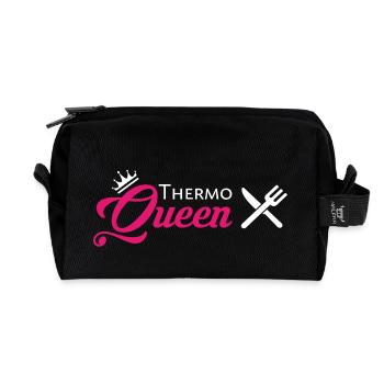 Thermo Queen | Kochen Backen Köchin Küche Mix - Recycelte Kulturtasche - Schwarz - Vorne