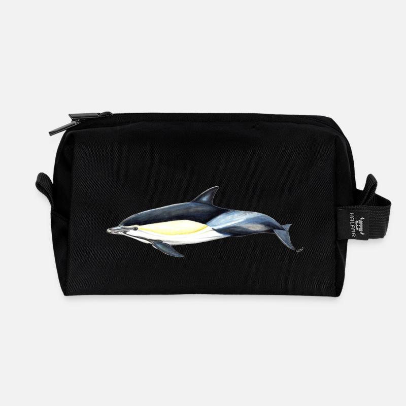 Gemeiner Delphin - Gemeiner Delfin - Delfin gemeinsam - Recycelte Kulturtasche - Schwarz