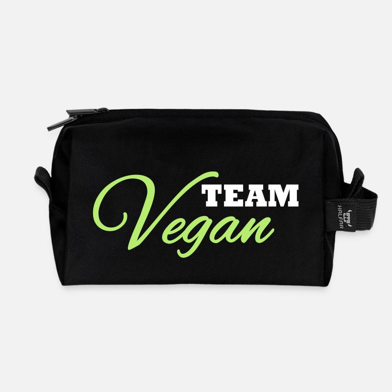 Team Vegan - Recycelte Kulturtasche - Schwarz