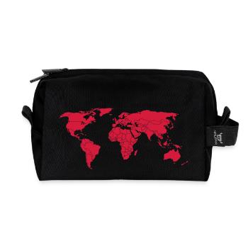 weltkarte - Recycelte Kulturtasche - Schwarz - Vorne