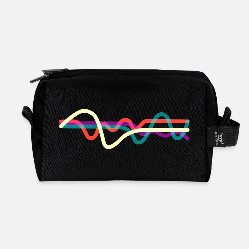 Lines - Recycelte Kulturtasche - Schwarz