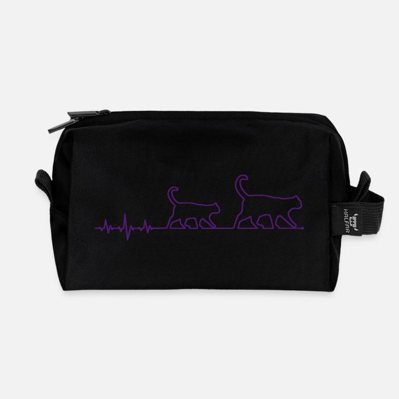 Katze - Recycelte Kulturtasche - Schwarz