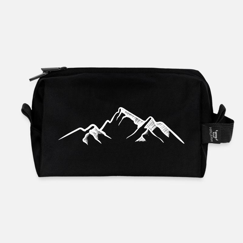 Gebirge - Recycelte Kulturtasche - Schwarz