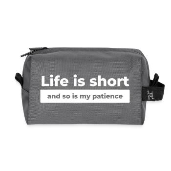 Citation de la vie drôle - Trousse de toilette en tissu recyclé - anthracite - Devant