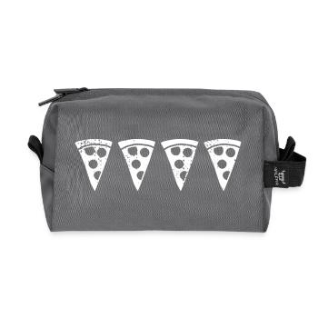 Retro Pizza Slice - Recycled Toiletry Zip Bag - anthracite - Front