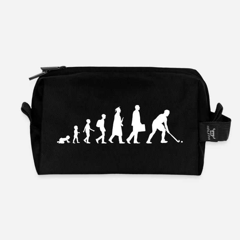 Évolution du hockey sur gazon - Trousse de toilette en tissu recyclé - noir