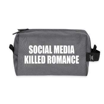 social media killed romance - Recycelte Kulturtasche - Anthrazit - Vorne