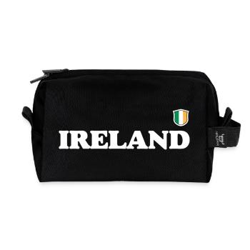 Mot-symbole irlandais en gras avec écusson - Trousse de toilette en tissu recyclé - noir - Devant