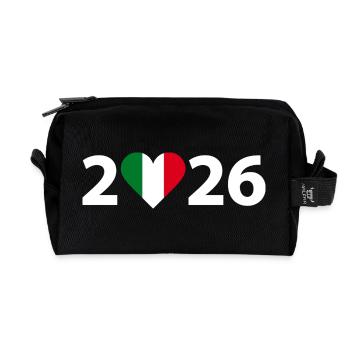 I love Italien 2026, Italien 2026 - Recycelte Kulturtasche - Schwarz - Vorne