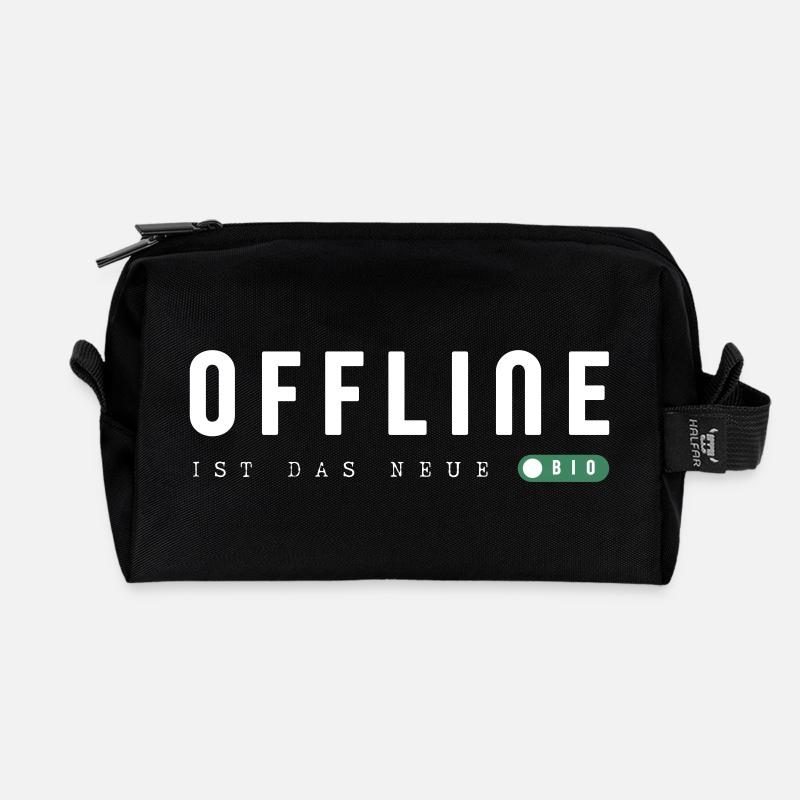 Offline ist das neue Bio - Recycelte Kulturtasche - Schwarz