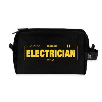 Electrician - Recycled Toiletry Zip Bag - black - Front
