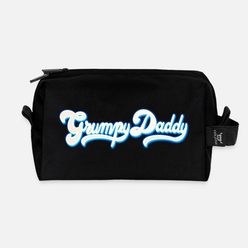 Grumpy Daddy Script - Farbe "Whipped Cream" - Recycelte Kulturtasche - Schwarz