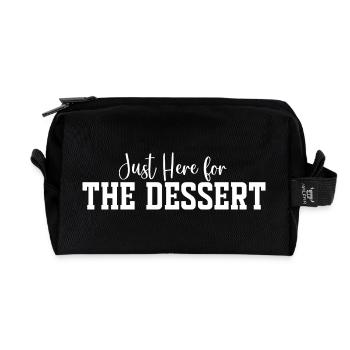 Just Here for The Dessert - Recycled Toiletry Zip Bag - black - Front