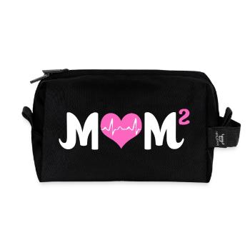Twins Mom Twin Mom Mom Gift - Recycled Toiletry Zip Bag - black - Front