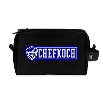 Chef Chef's Hat - Recycled Toiletry Zip Bag - black - Front