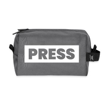 Conception de la presse en disant « PRESS » Journalistes d’information - Trousse de toilette en tissu recyclé - anthracite - Devant