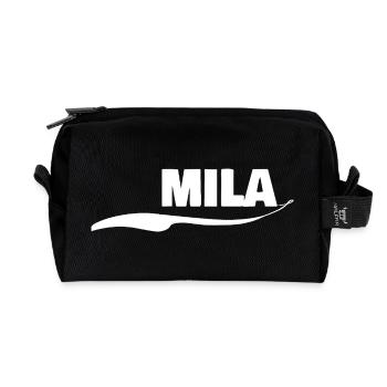 Mila als Geschenk - Recycelte Kulturtasche - Schwarz - Vorne