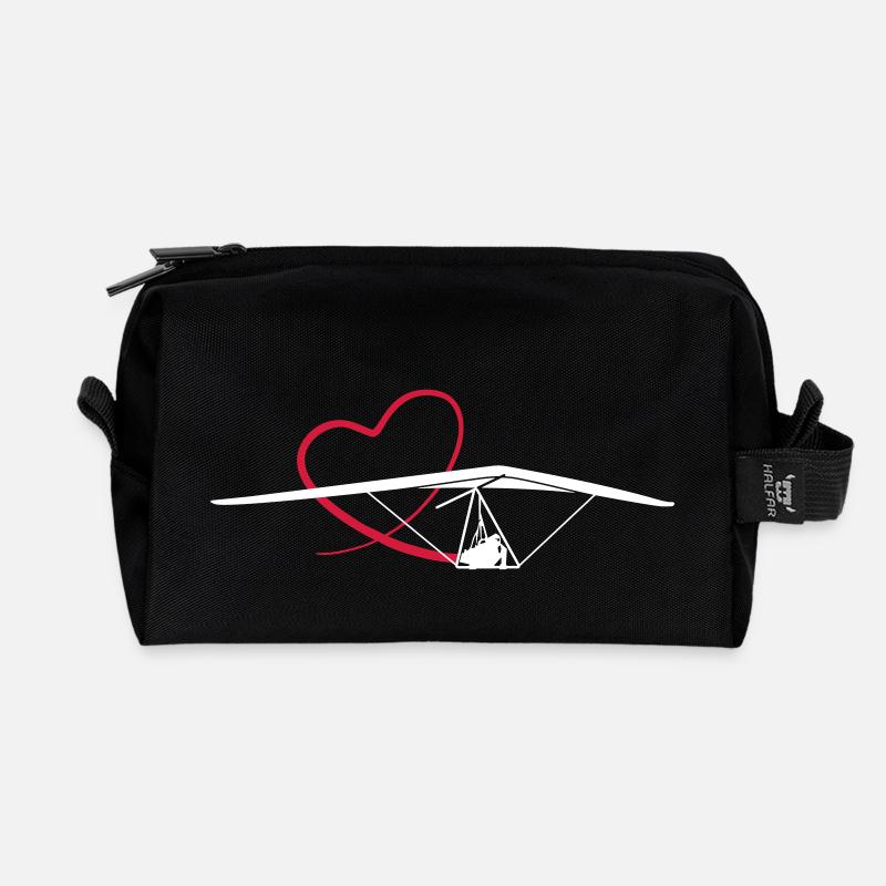 herzflug hängegleiter Geschenk - Recycelte Kulturtasche - Schwarz