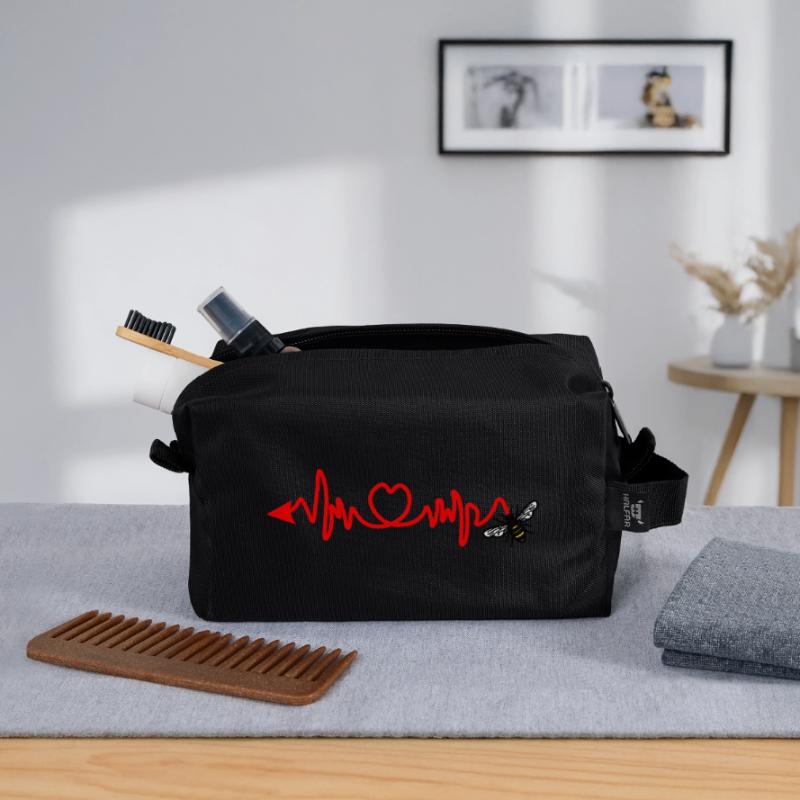 Cardio-Herzfrequenz, Biene mit Stachel oder Pfeil Recycelte Kulturtasche