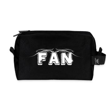 FAN lettering with decoration - Recycled Toiletry Zip Bag - black - Front