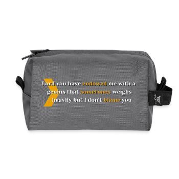 Typographie de la citation du génie doté - Trousse de toilette en tissu recyclé - anthracite - Devant