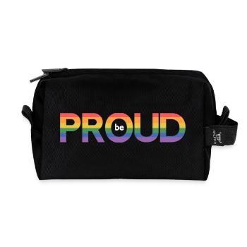 LGBT Pride Month - Be Proud - Recycled Toiletry Zip Bag - black - Front