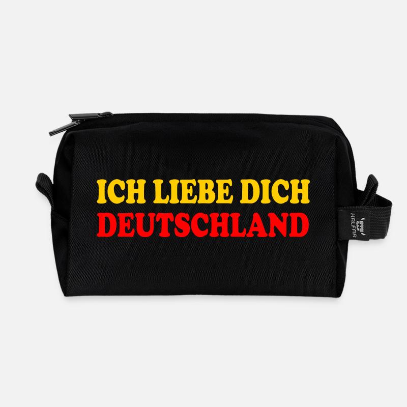 ich liebe dich deutschland - Recycelte Kulturtasche - Schwarz