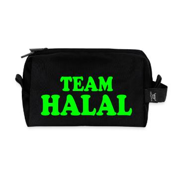 Team halal - Recycelte Kulturtasche - Schwarz - Vorne